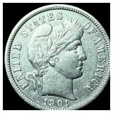 1901-O Silver Barber Dime CLOSELY UNCIRCULATED