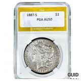 1887-S Morgan Silver Dollar PGA AU50