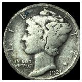 1921 Silver Mercury Dime LIGHTLY CIRCULATED