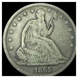 1865 Seated Liberty Half Dollar LIGHTLY CIRCULATED