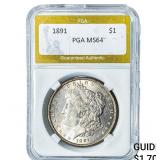 1891 Morgan Silver Dollar PGA MS64