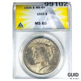 1925 Silver Peace Dollar ANACS MS65