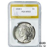 1928-S Silver Peace Dollar PGA MS63
