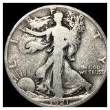 1921-D Silver Walking Liberty Half Dollar LIGHTLY