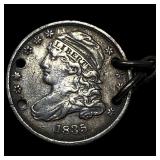 1835 Capped Bust Dime (holed). HIGH GRADE