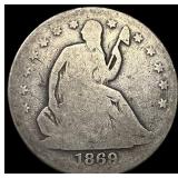 1869-S Silver Half Dollar CLOSELY UNCIRCULATED