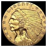 1910 Indian Head Gold $2.50 Quarter Eagle UNCIRCUL