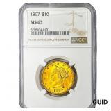 1897 $10 Gold Eagle NGC MS63