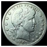 1907 Barber Silver Quarter CHOICE AU