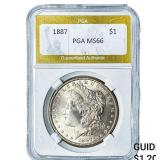 1887 Morgan Silver Dollar PGA MS66
