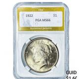 1922 Silver Peace Dollar PGA MS66