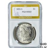 1891-S Morgan Silver Dollar PGA MS63