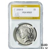 1926-D Silver Peace Dollar PGA MS63
