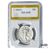 1933-S Walking Liberty Half Dollar PGA AU58