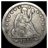 1853 Arrows Seated Liberty Quarter LIGHTLY CIRCULA