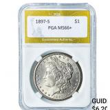 1897-S Morgan Silver Dollar PGA MS66+