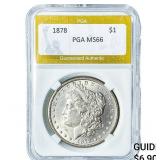 1878 Morgan Silver Dollar PGA MS66