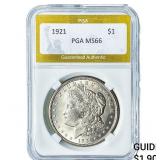 1921 Morgan Silver Dollar PGA MS66
