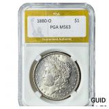 1880-O Morgan Silver Dollar PGA MS63