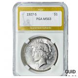 1927-S Silver Peace Dollar PGA MS63