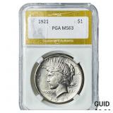 1921 Silver Peace Dollar PGA MS63
