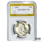 1955 Franklin Half Dollar PGA MS65+FBL