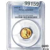 1955-D Wheat Cent PCGS MS65 RD