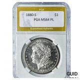 1880-S Morgan Silver Dollar PGA MS64 PL