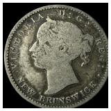 1864 New Brunswick Silver 10 Cents LIGHTLY  CIRCU