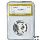 1947-S Washington Silver Quarter PGA MS67+