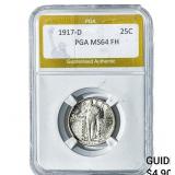 1917-D Standing Liberty Quarter PGA MS64FH