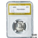 1893 Isabella Silver Quarter PGA MS66+