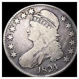 1824 Capped Bust Half Dollar LIGHTLY  CIRCULATED