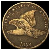 1858 Copper-Nickel Flying Eagle Cent LIGHTLY CIRCU
