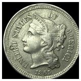 1865 Nickel Three-Cent Piece CLOSELY UNCIRCULATED