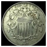 1867 Shield Nickel CLOSELY UNCIRCULATED
