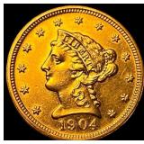 1904 Liberty Head Quarter Eagle $2.50 Gold UNCIRCU