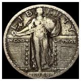 1918-D Silver Standing Liberty Quarter NEARLY  UN