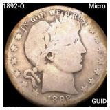 1892-O Micro O Barber Half Dollar NICELY CIRCULATE
