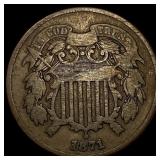 1871 Bronze Two-Cent Piece NEARLY UNCIRCULATED