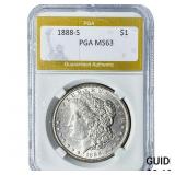 1888-S Morgan Silver Dollar PGA MS63