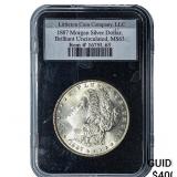 1887 Morgan Silver Dollar LCC BU MS63