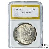 1902-O Morgan Silver Dollar PGA MS64