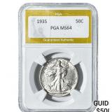 1935 Walking Liberty Half Dollar PGA MS64