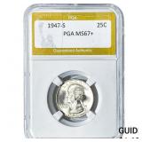 1947-S Washington Silver Quarter PGA MS67+