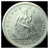 1876-S Silver Seated Liberty Quarter CLOSELY UNCIR