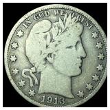 1913 Barber Half Dollar NICELY CIRCULATED