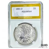 1881-O Morgan Silver Dollar PGA MS64