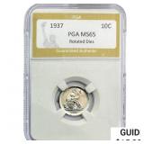 1837 Seated Liberty Dime PGA MS65 Rotated Dies
