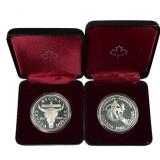 [2]1982-1983 Canada Silver Dollars w/Box .375oz Si